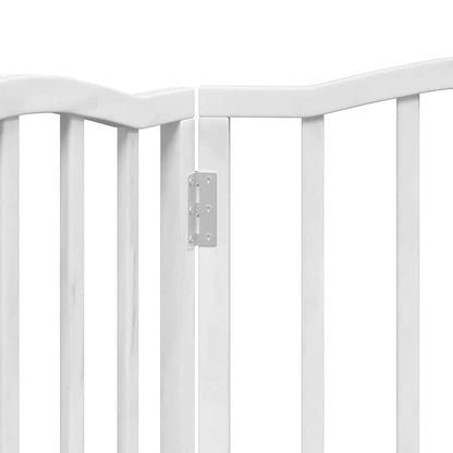 Dog Gate Foldable 3 Panels White 150 cm Poplar Wood