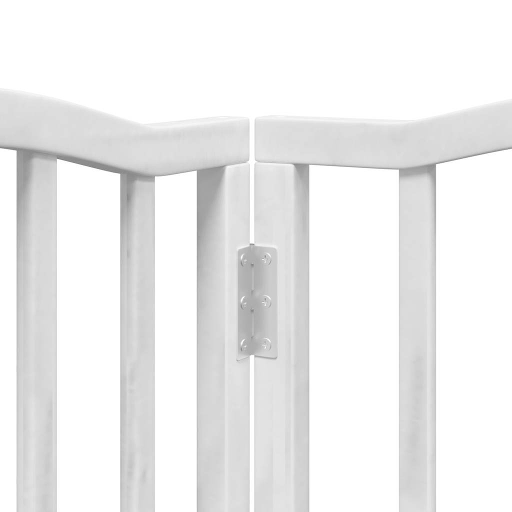 Dog Gate with Door Foldable 6 Panels White 300 cm Poplar Wood