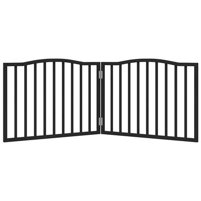 Dog Gate Foldable 2 Panels Black 160 cm Poplar Wood