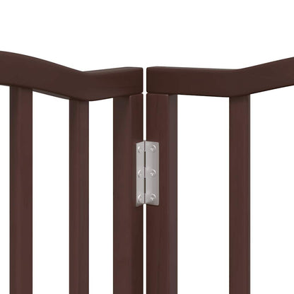 Dog Gate with Door Foldable 6 Panels Brown Oak 300 cm Poplar Wood