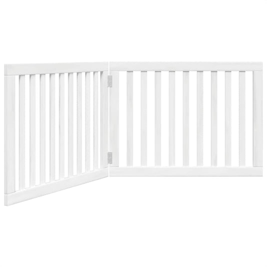 Dog Gate Foldable 2 Panels White 160 cm Poplar Wood