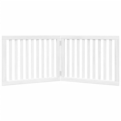 Dog Gate Foldable 2 Panels White 160 cm Poplar Wood