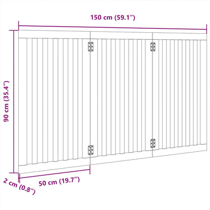 Dog Gate Foldable 3 Panels Brown 150 cm Poplar Wood