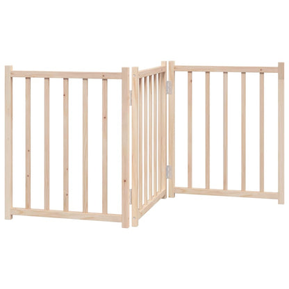 Dog Gate Foldable 3 Panels 150 cm Solid Wood Fir