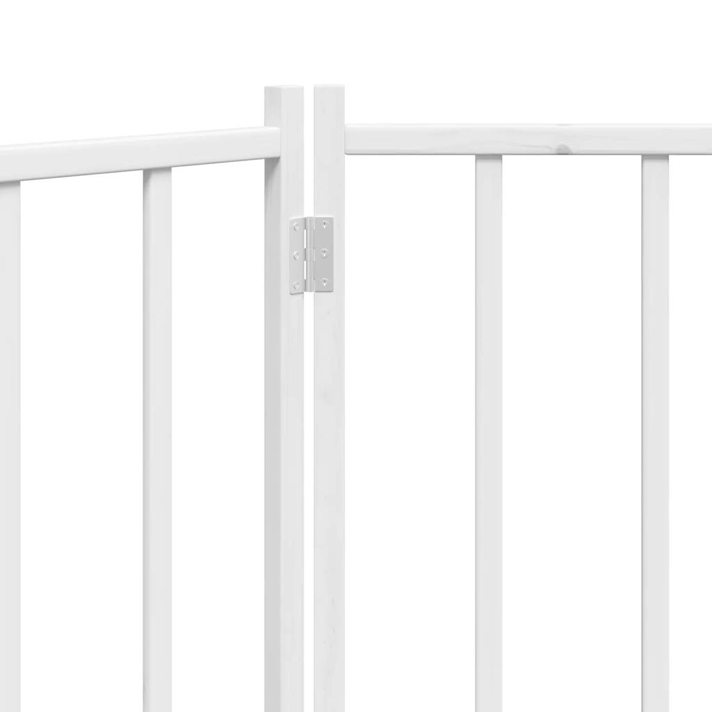 Dog Gate Foldable 2 Panels White 160 cm Solid Wood Fir