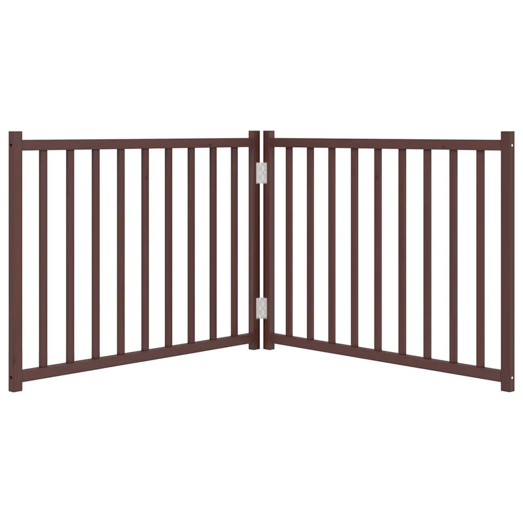 Dog Gate Foldable 2 Panels Brown Oak 160 cm Solid Wood Fir