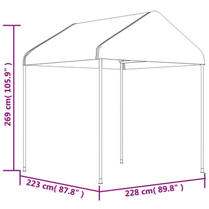 Gazebo with Roof White 2.28x2.23x2.69 m Polyethylene
