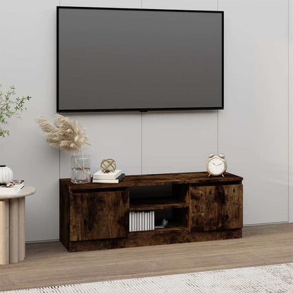 TV Cabinet with Door Smoked Oak 102x30x36 cm