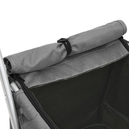 Folding Dog Stroller Grey 100x49x96 cm Linen Fabric