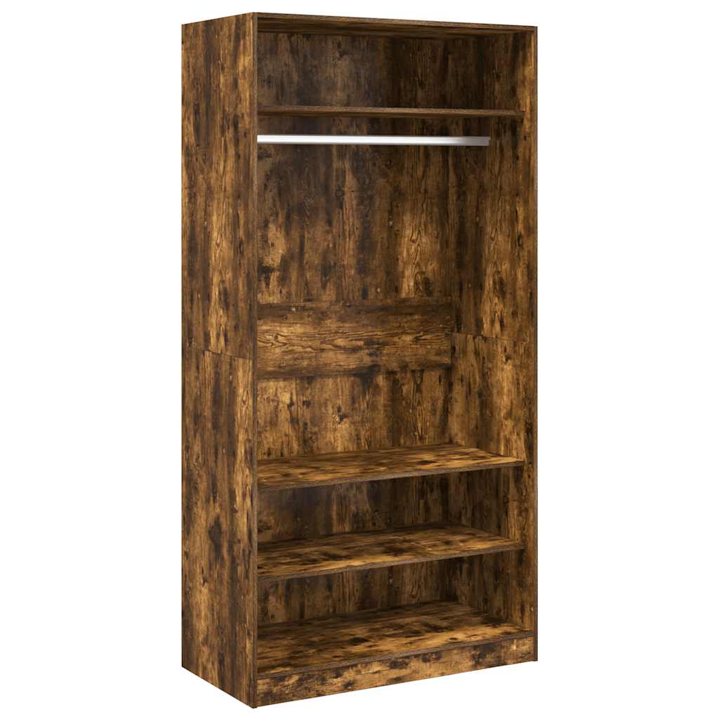 Wardrobe Smoked Oak 100x50x200 cm Engineered Wood