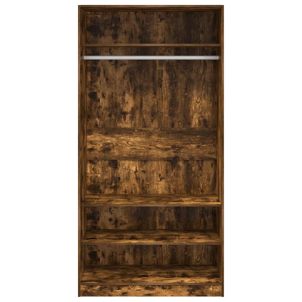 Wardrobe Smoked Oak 100x50x200 cm Engineered Wood