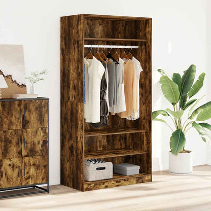 Wardrobe Smoked Oak 100x50x200 cm Engineered Wood