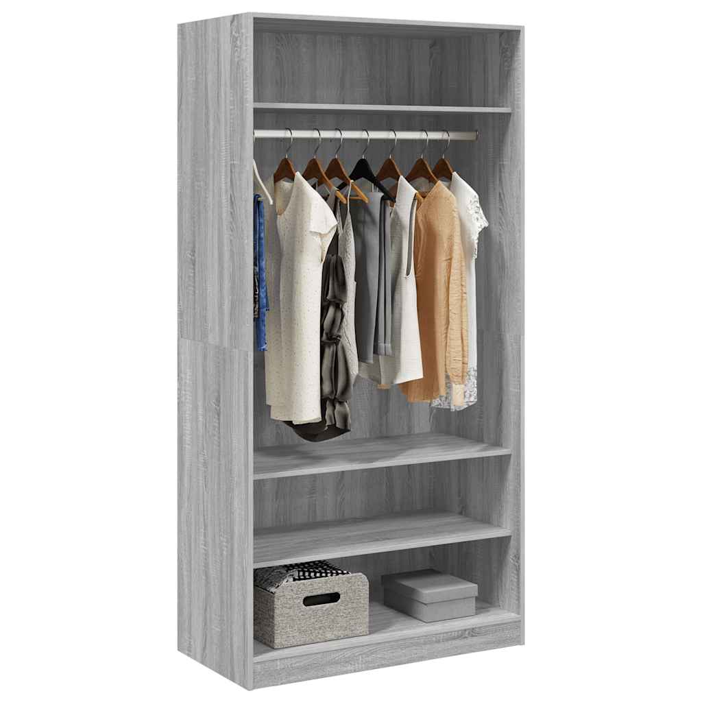 Wardrobe Grey Sonoma 100x50x200 cm Engineered Wood