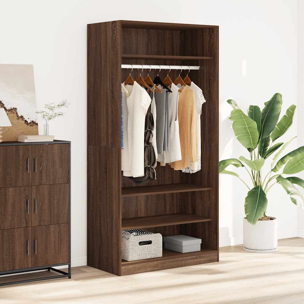 Wardrobe Brown Oak 100x50x200 cm Engineered Wood
