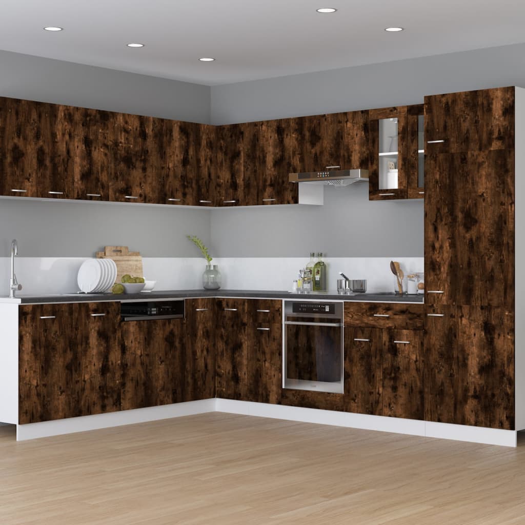 Hanging Cabinet Lyon Smoked Oak 29.5x31x60 cm Engineered Wood