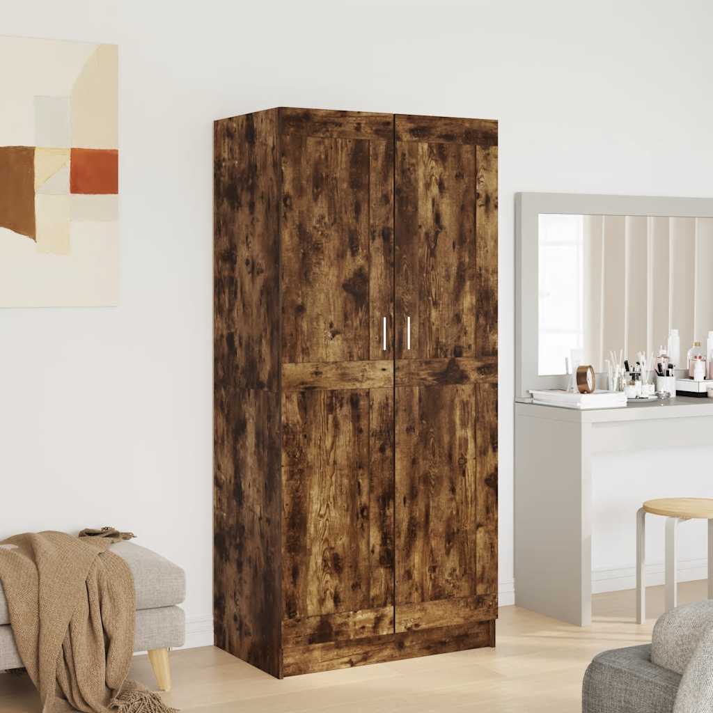 Wardrobe Smoked Oak 82.5x51.5x180 cm Engineered Wood
