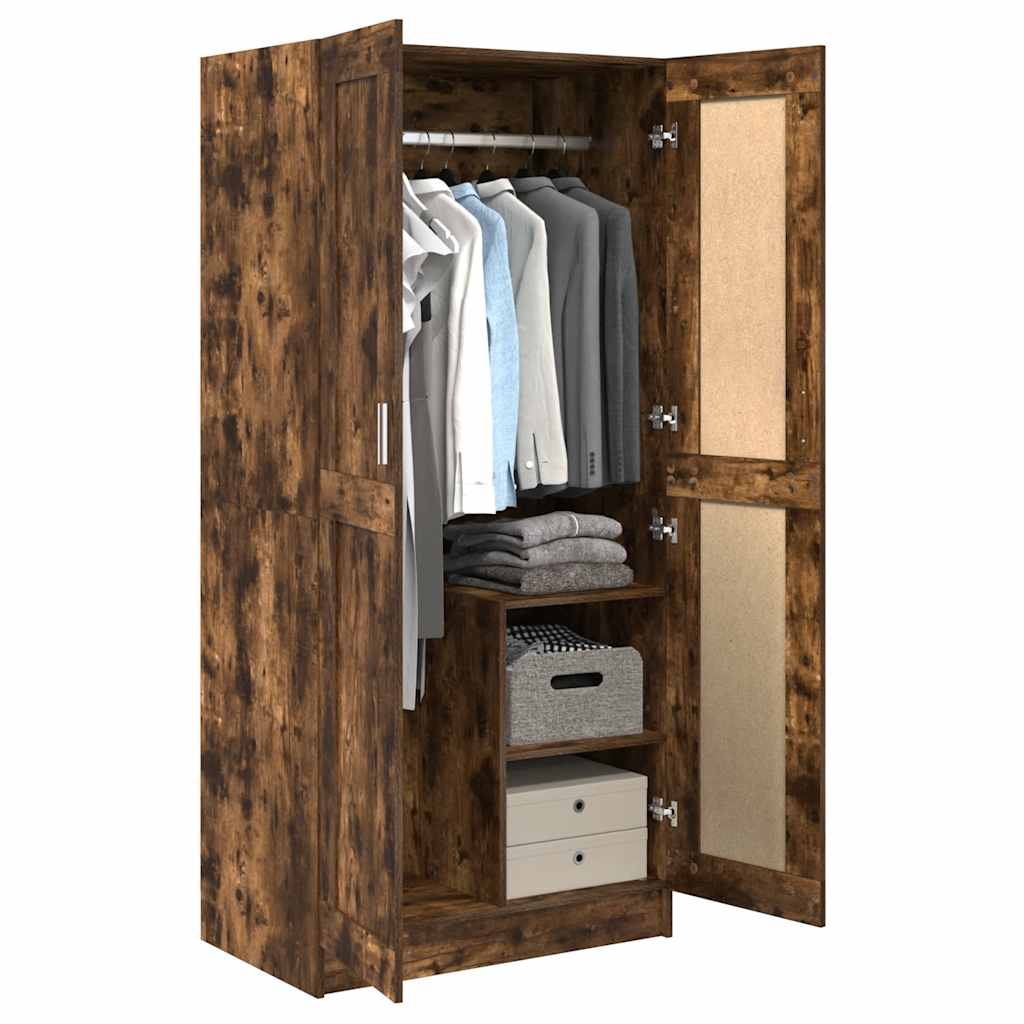 Wardrobe Smoked Oak 82,5x51,5x180 cm Engineered Wood