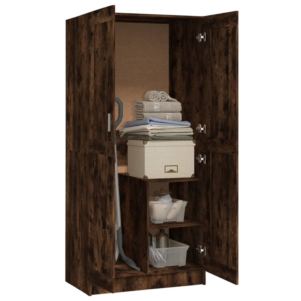 Wardrobe Smoked Oak 82.5x51.5x180 cm Engineered Wood