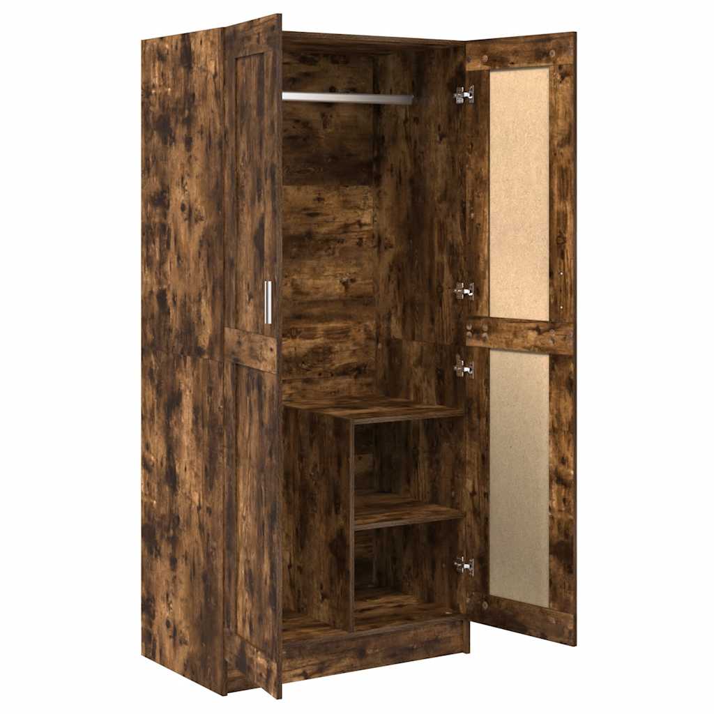 Wardrobe Smoked Oak 82,5x51,5x180 cm Engineered Wood
