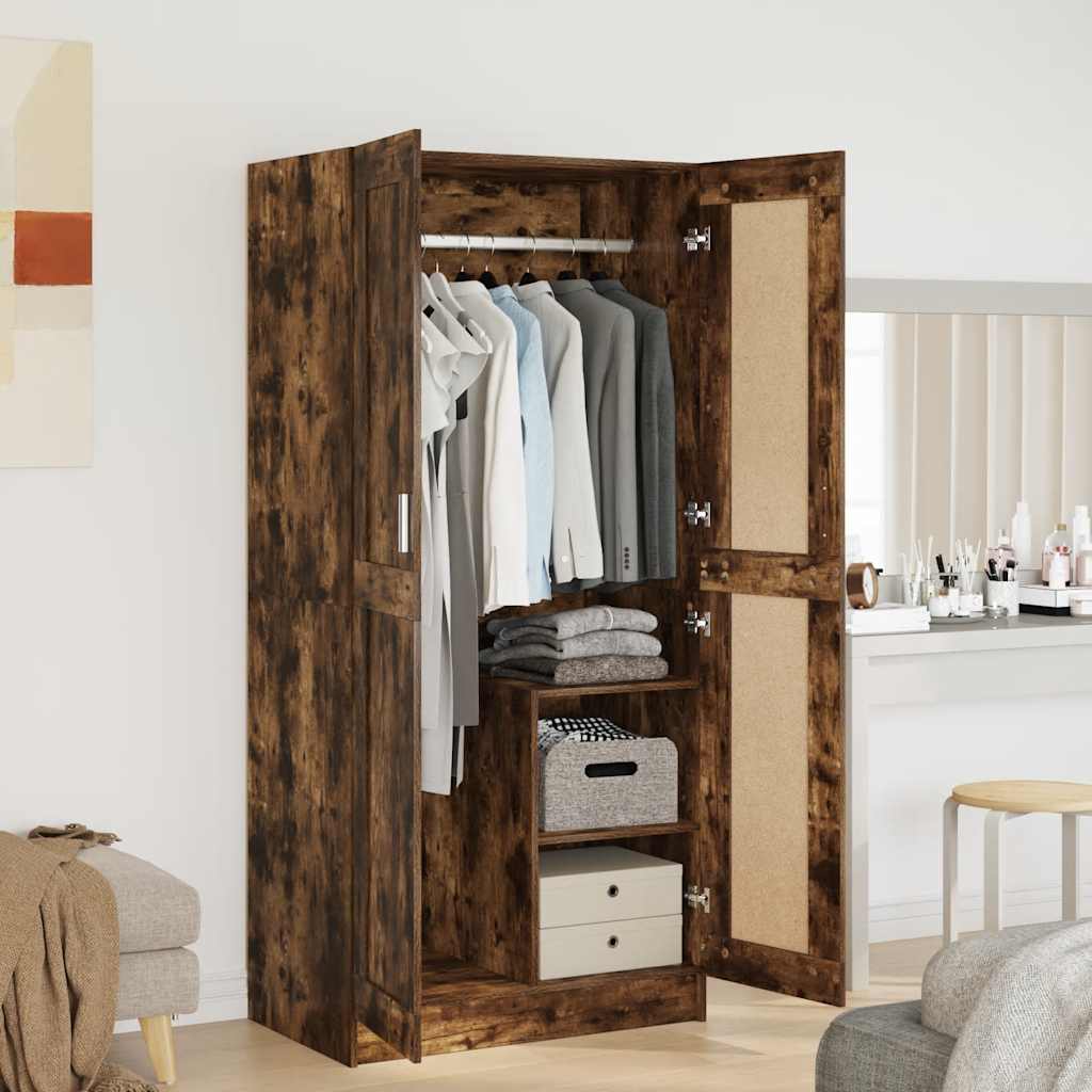Wardrobe Smoked Oak 82,5x51,5x180 cm Engineered Wood