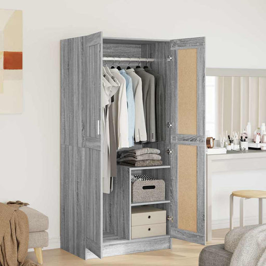 Wardrobe Grey Sonoma 82.5x51.5x180 cm Engineered Wood