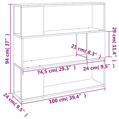 Book Cabinet/Room Divider Smoked Oak 100x24x94 cm