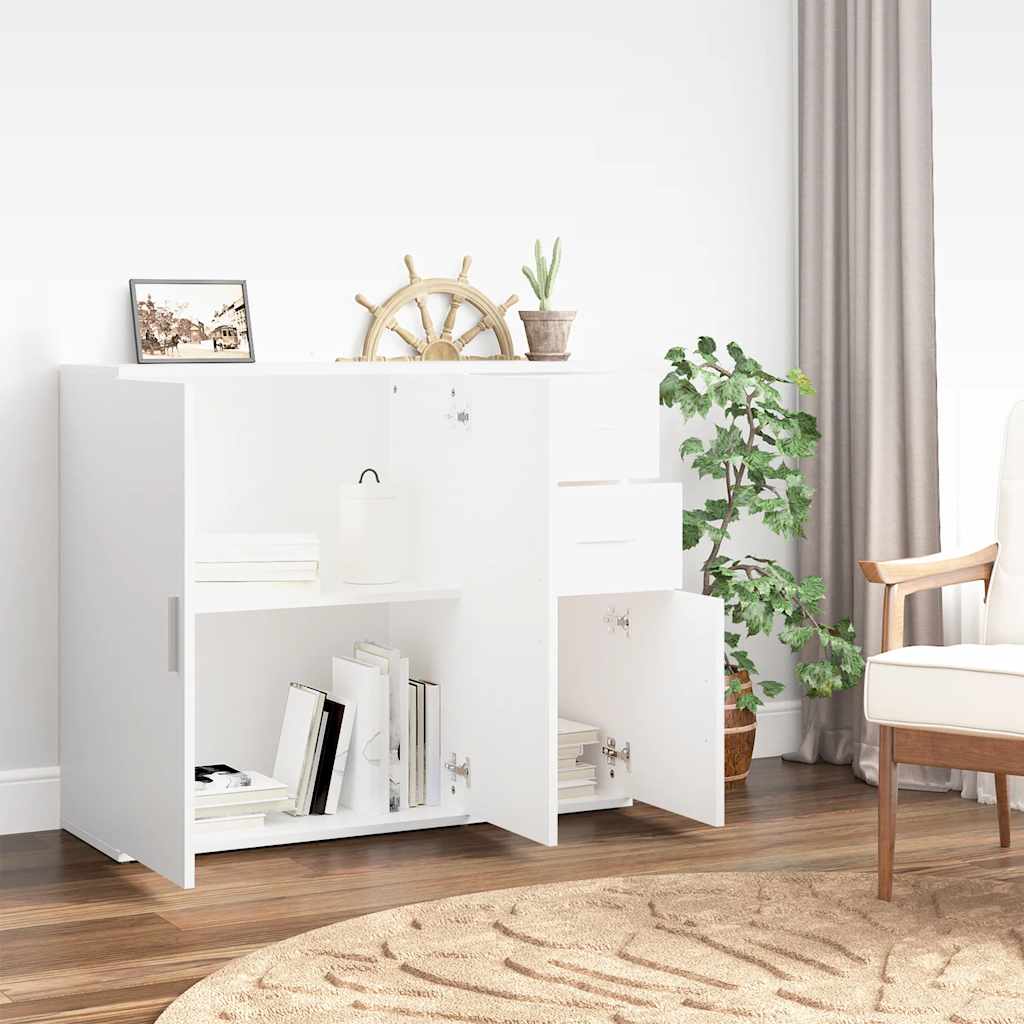 Sideboard White 91x29,5x75 cm Engineered Wood