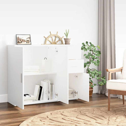 Sideboard White 91x29,5x75 cm Engineered Wood