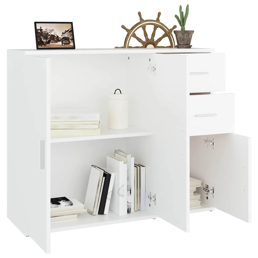 Sideboard White 91x29,5x75 cm Engineered Wood