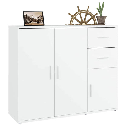 Sideboard White 91x29,5x75 cm Engineered Wood