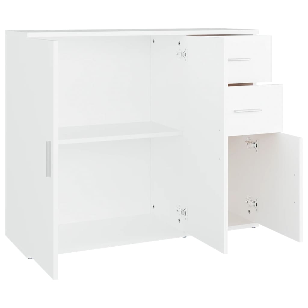 Sideboard White 91x29,5x75 cm Engineered Wood