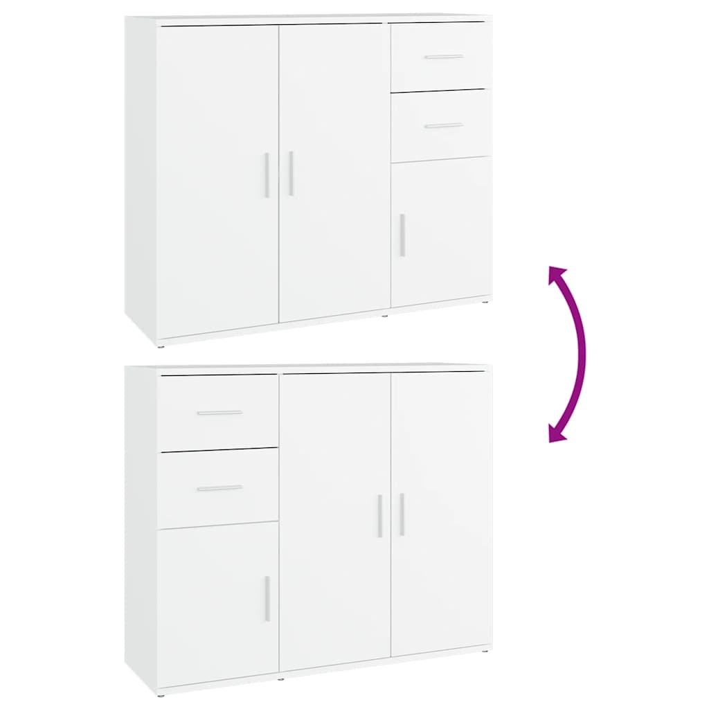 Sideboard White 91x29,5x75 cm Engineered Wood