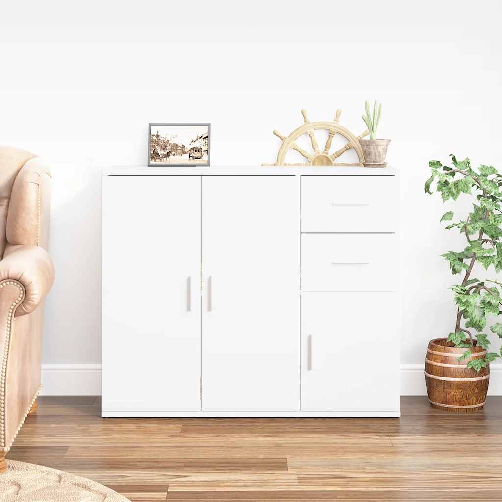 Sideboard White 91x29,5x75 cm Engineered Wood