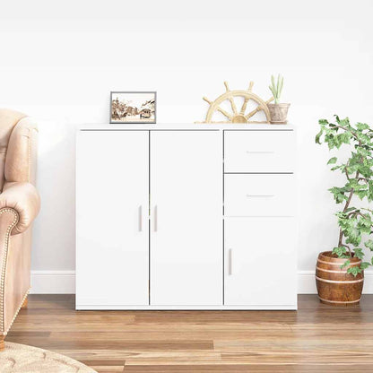 Sideboard White 91x29,5x75 cm Engineered Wood