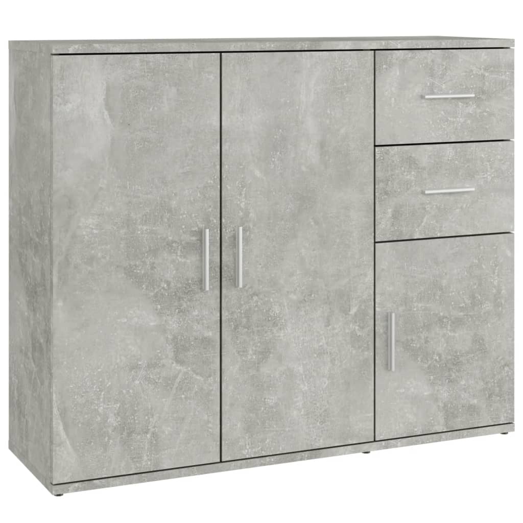 Sideboard Concrete Grey 91x29,5x75 cm Engineered Wood