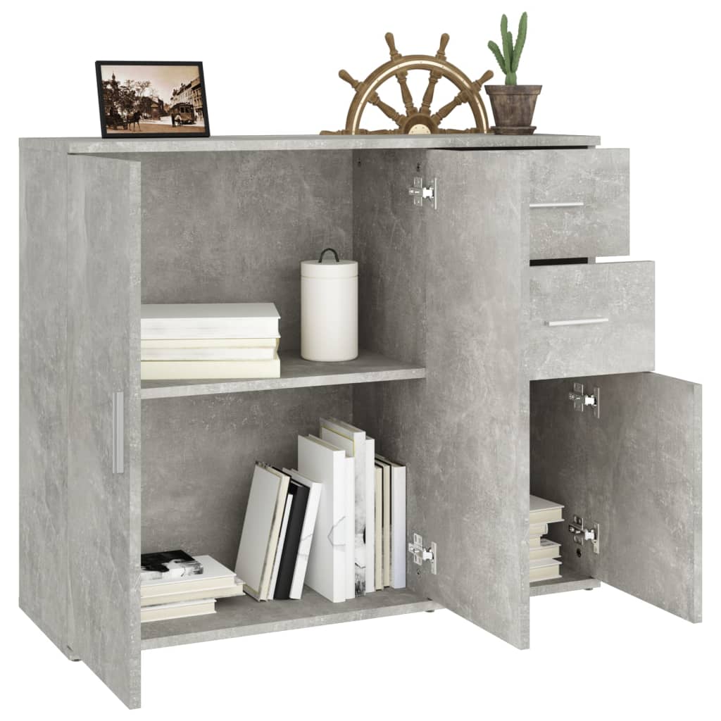 Sideboard Concrete Grey 91x29,5x75 cm Engineered Wood