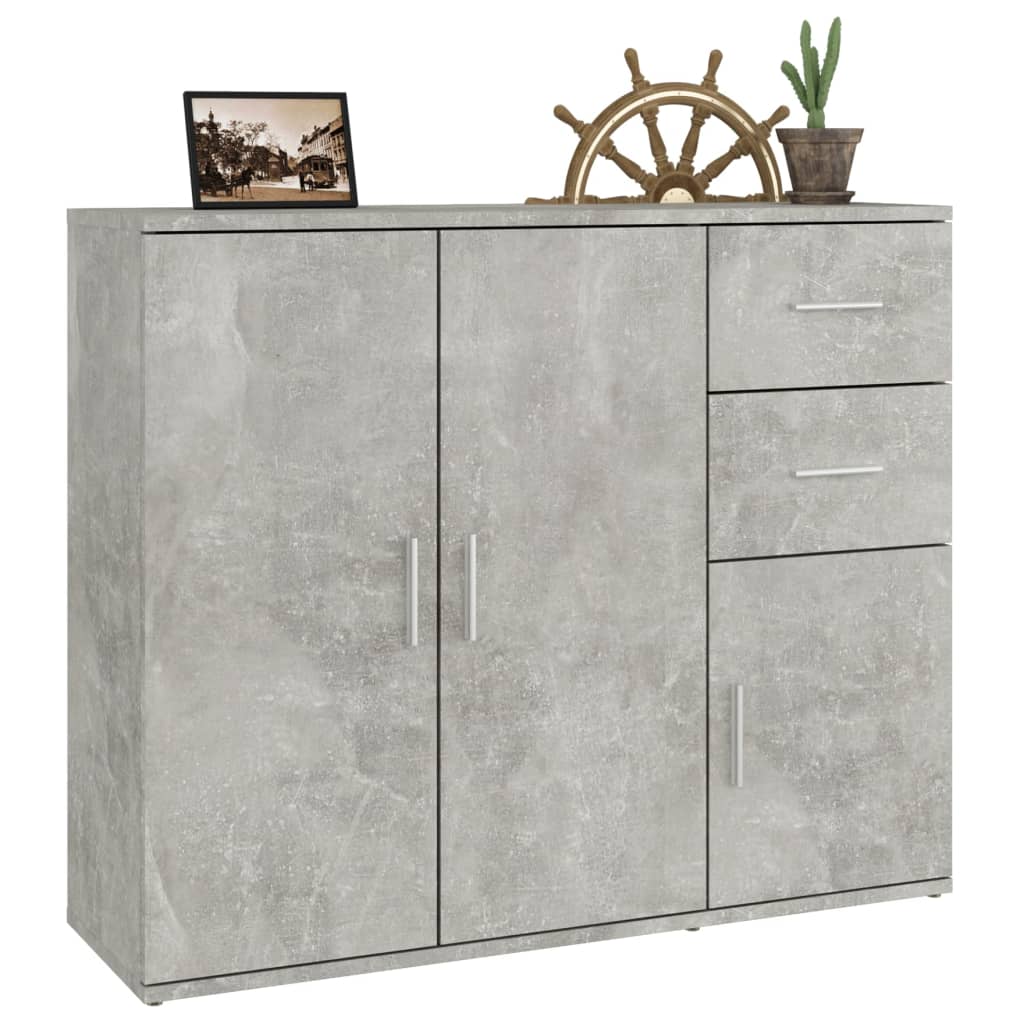 Sideboard Concrete Grey 91x29,5x75 cm Engineered Wood