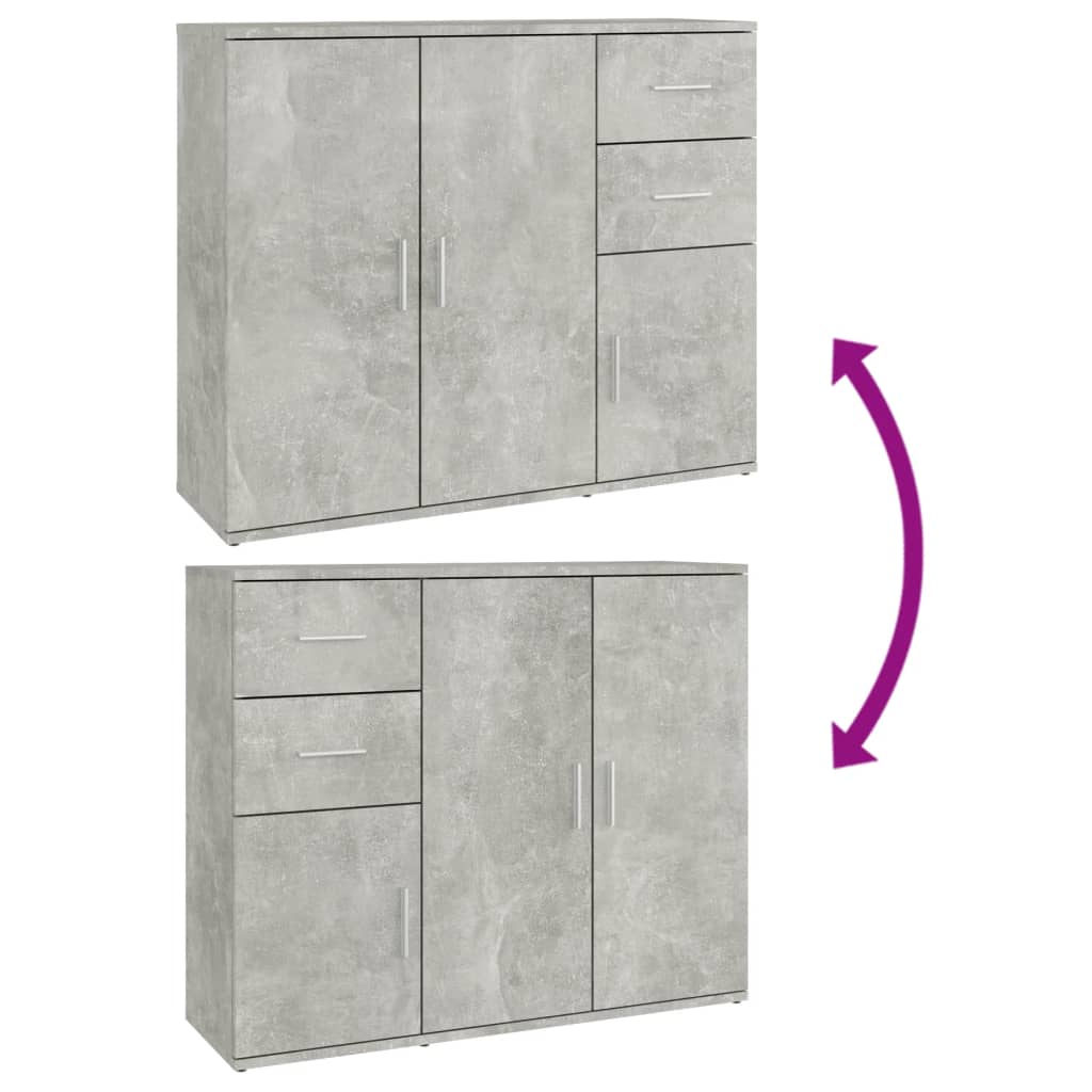 Sideboard Concrete Grey 91x29,5x75 cm Engineered Wood