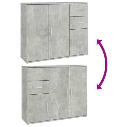 Sideboard Concrete Grey 91x29,5x75 cm Engineered Wood