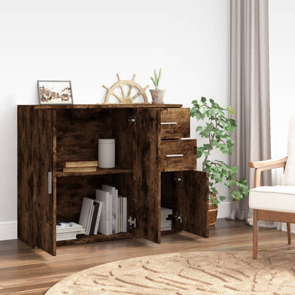 Sideboard Smoked Oak 91x29,5x75 cm Engineered Wood