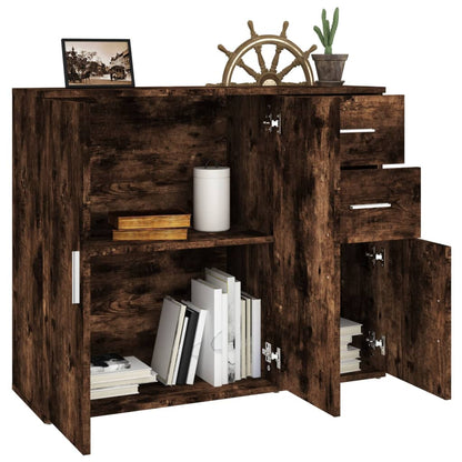 Sideboard Smoked Oak 91x29,5x75 cm Engineered Wood