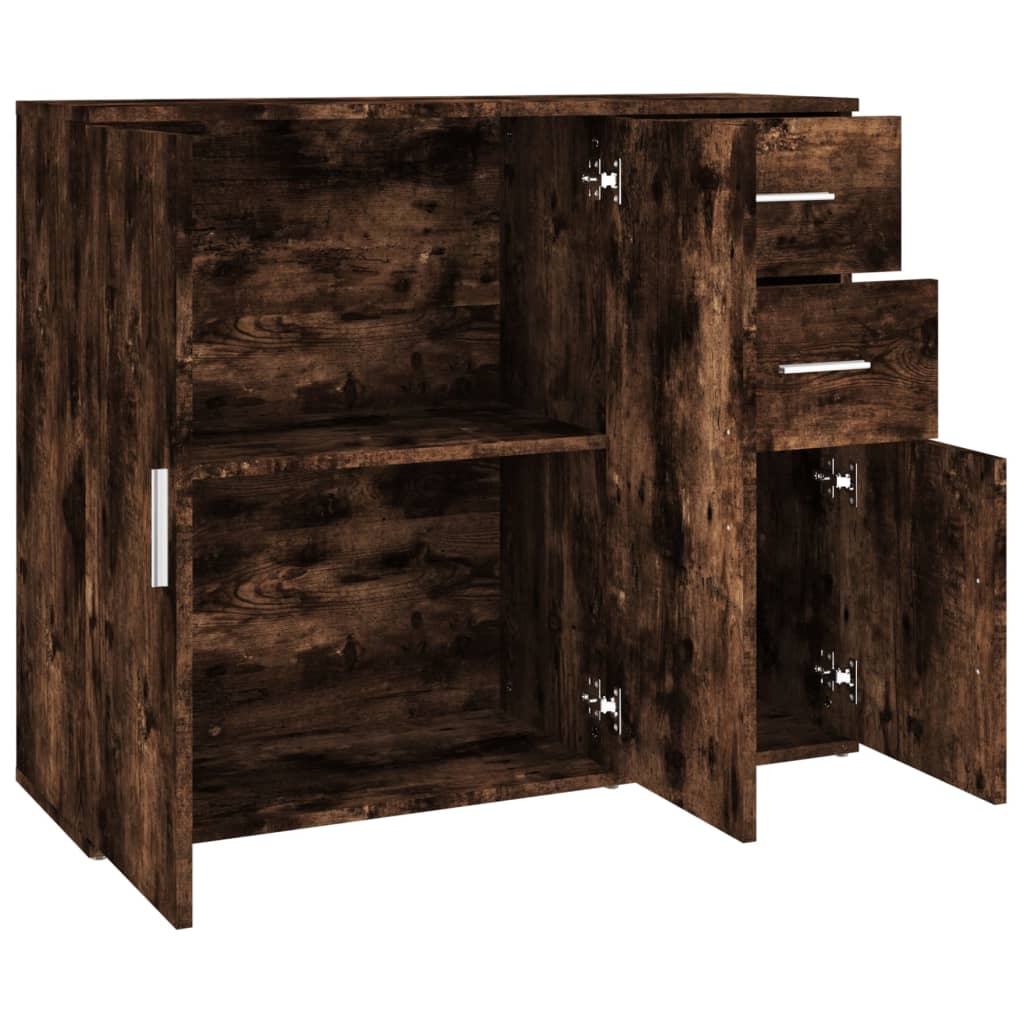 Sideboard Smoked Oak 91x29,5x75 cm Engineered Wood
