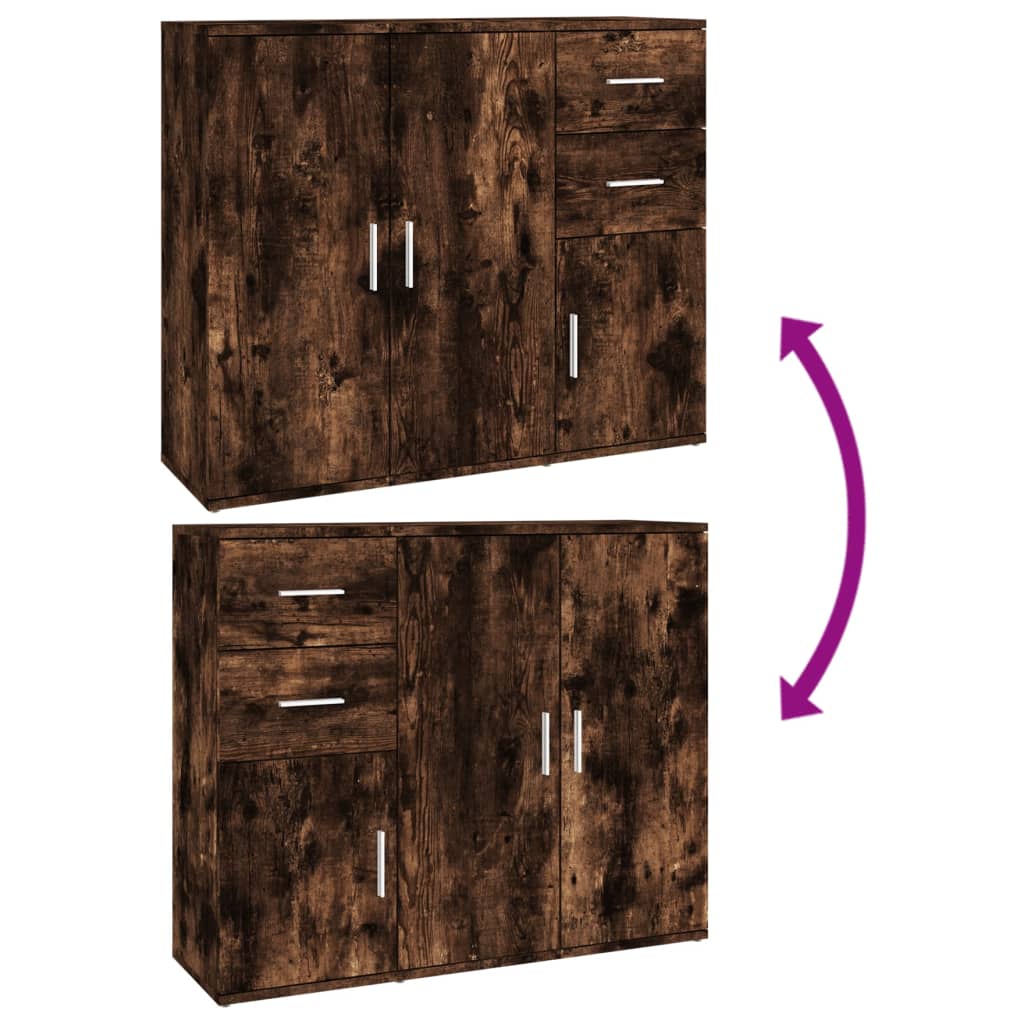Sideboard Smoked Oak 91x29,5x75 cm Engineered Wood