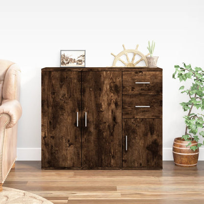Sideboard Smoked Oak 91x29,5x75 cm Engineered Wood
