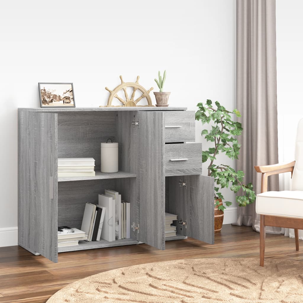 Sideboard Grey Sonoma 91x29,5x75 cm Engineered Wood