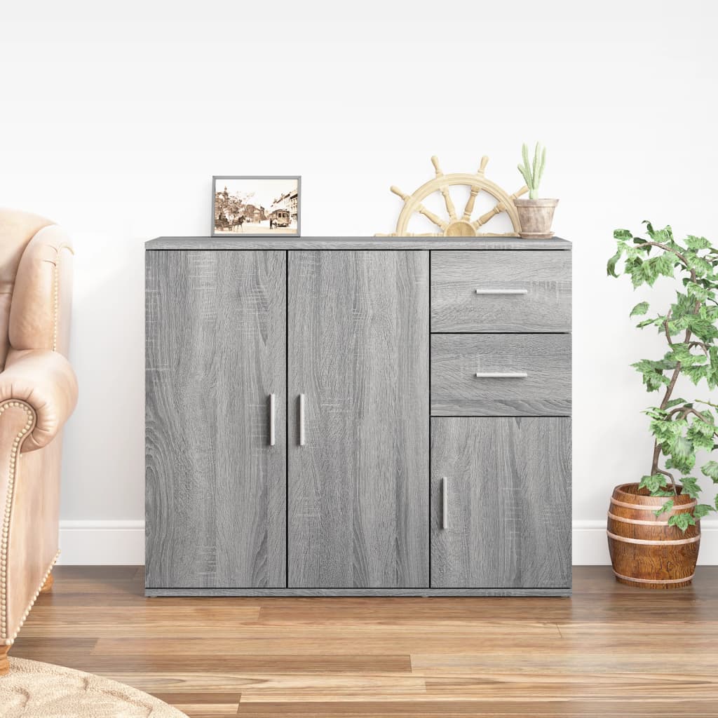 Sideboard Grey Sonoma 91x29,5x75 cm Engineered Wood
