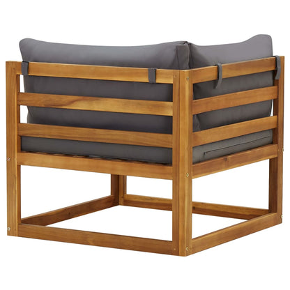 Sectional Corner Sofas 2 pcs with Cushions Solid Wood Acacia
