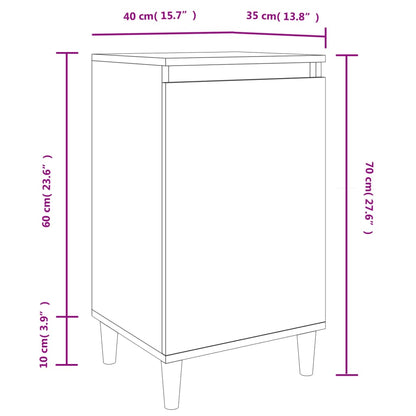 Bedside Cabinet Smoked Oak 40x35x70 cm Engineered Wood