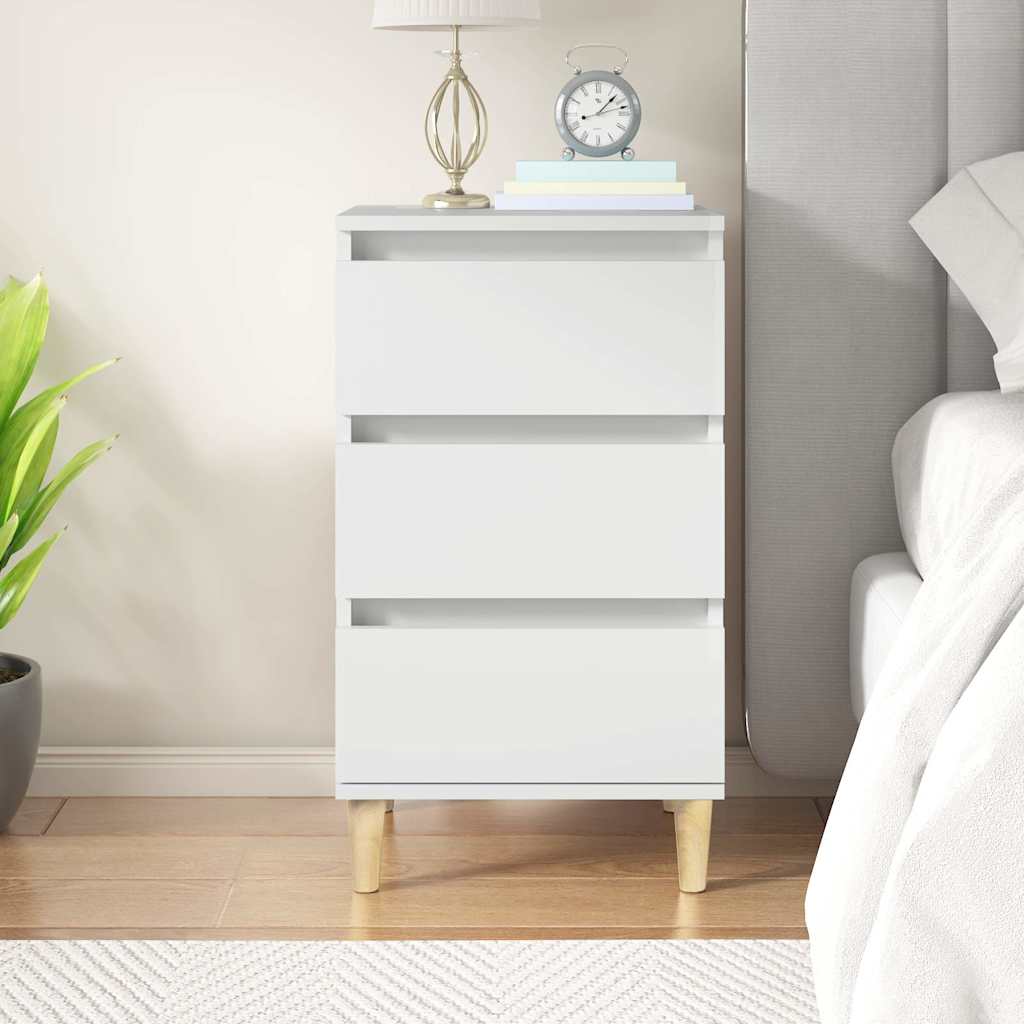 Bedside Cabinet White 40x35x70 cm Engineered Wood