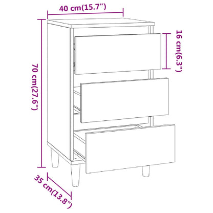 Bedside Cabinet Grey Sonoma 40x35x70 cm Engineered Wood